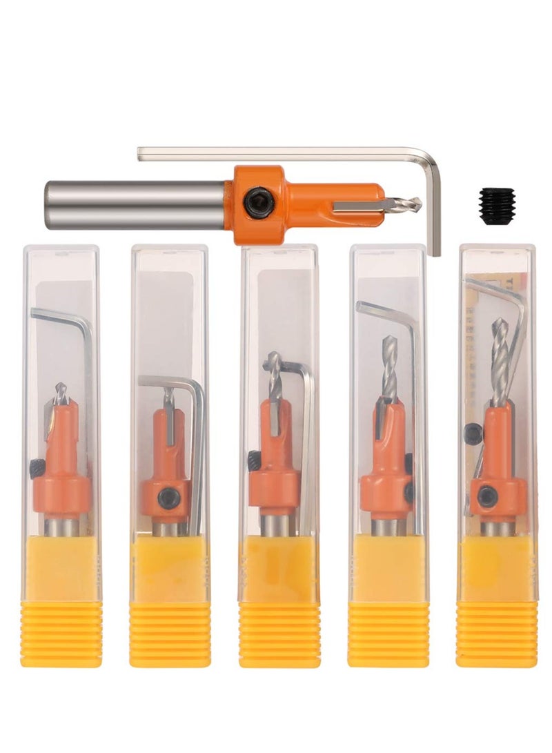 KASTWAVE 5 Pcs HSS Countersink Drill Bit Set, Woodworking Chamfer Screws Hole Drills Bit for Wood Drilling, Plastic, Drilling Holes（2.8mm, 3mm, 3.2mm, 3.5mm, 4mm）Drill Tools & Accessories - Image 2