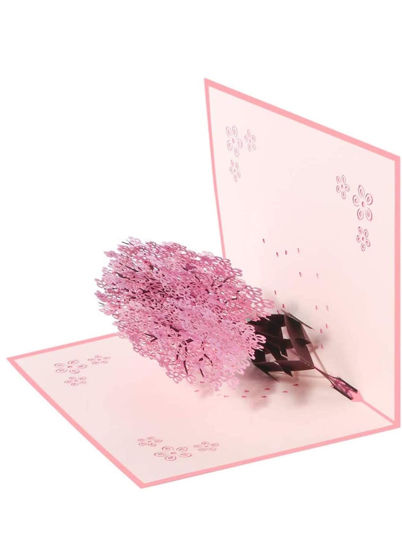Generic 3D Card Wedding Anniversary Card Pop Up Card with Romantic Lovers Under Cherry Tree Mother's Day Card Anniversary Card Valentine's Day Card Wedding Card Greeting Card  - Image 2