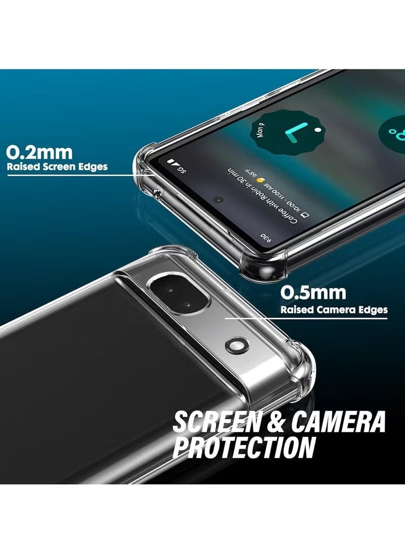 TIGER Google Pixel 6A Case with 1 Piece Screen Protector – TPU Bumper Shockproof Silicone Full-Body Protective Case Cover for Google Pixel 6A | Transparent, Durable, Slim Design for Maximum Protection - Image 2