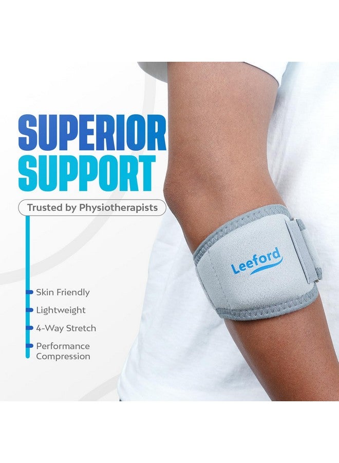 Leeford Tennis Elbow Support - Size (XL) | Elbow Band for pain Relief | For Both Men & Women | Elbow Support For Gym | 4-Way Stretch for Forearm - Image 4