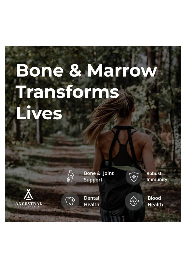 Ancestral Supplements Grass Fed Beef Bone and Marrow Supplement 3000mg, Skin, Oral Health, and Joint Support 180 Capsules 30 Servings  - Image 3