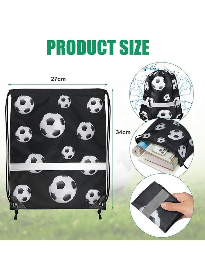 Arabest 12 Pieces Soccer String Bag Drawstring Back Sack with Reflective Stripe Draw String Soccer Team Bags Team Sports for Yoga Dance Swimming Supplies  - Image 3