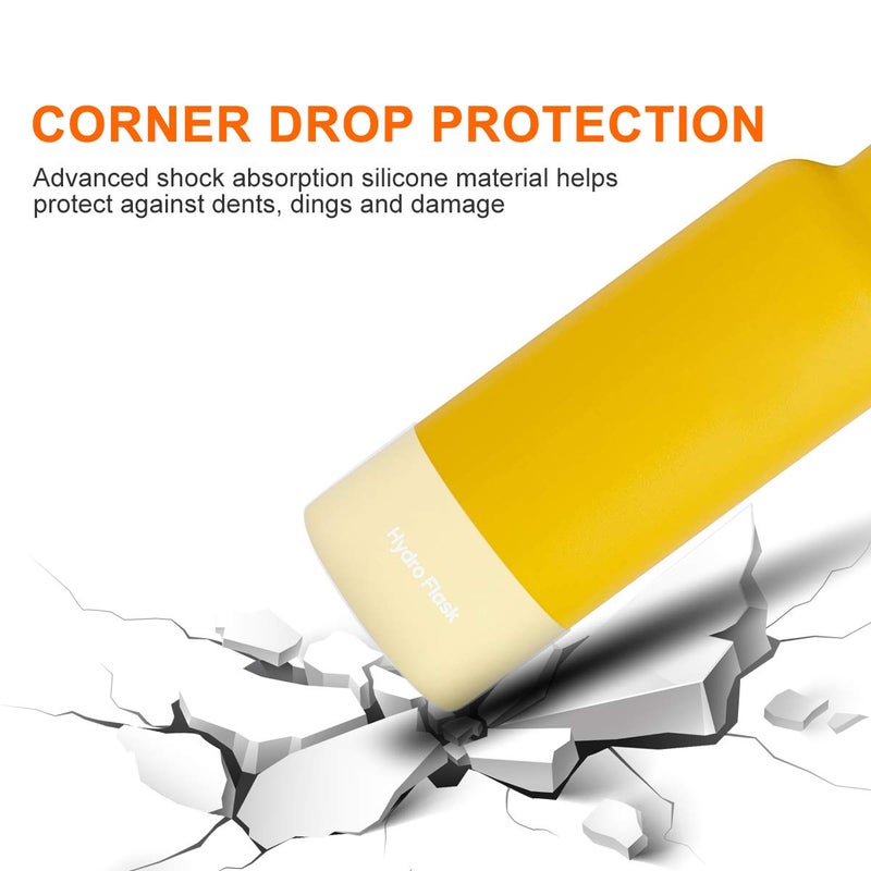 CHEETAH Protective Boot for Hydroflask Water Bottle 12oz - 40oz, BPA Free Bottom Silicone Sleeve Cover, Compatible with All Water Bottles with Bottom Width of 2.87-3.56in (32-40oz, Clear) - Image 4