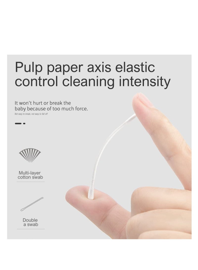 200Pcs Baby Cotton Swabs, Ear Cleaners, Biodegradable Baby Cotton Buds Kids Safety Swabs, Made of Safe Cotton, Double-headed Design, Applicator Cleaning Sticks Wax Cleaner for Baby Ear Nose Clean - Image 3