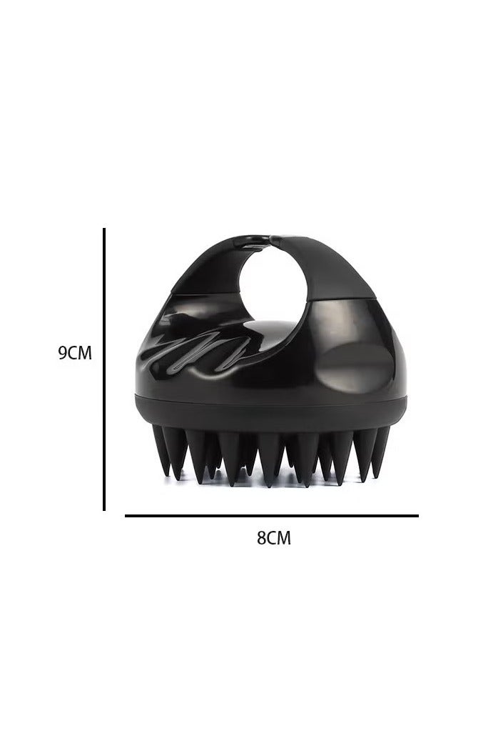 Hair Scalp Massager Shampoo Brush with Soft Silicone Bristles for Anti Dandruff, Exfoliating with Scalp Care Manual Head Massager (Black) - Image 2