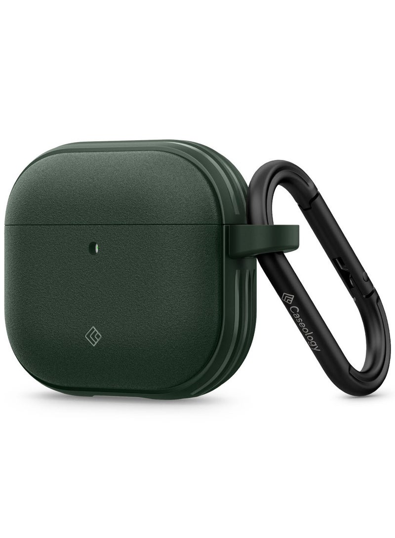 Caseology Vault AirPods 4 Case Cover (2024) with carabiner - Midnight Green 
