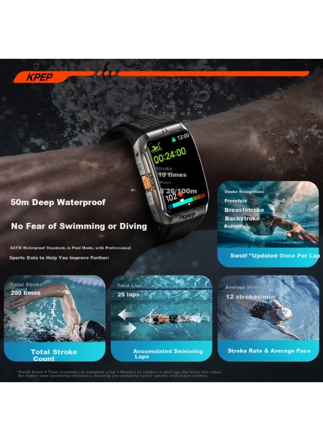 Kpep Professional Swimming Jump Rope Algorithm Six-star Gps Sports Watch Deep Waterproof Running Trail Ultra-long Battery Life All-day Heart Rate Blood Oxygen Sleep Stress Fitness Tracker - Image 5