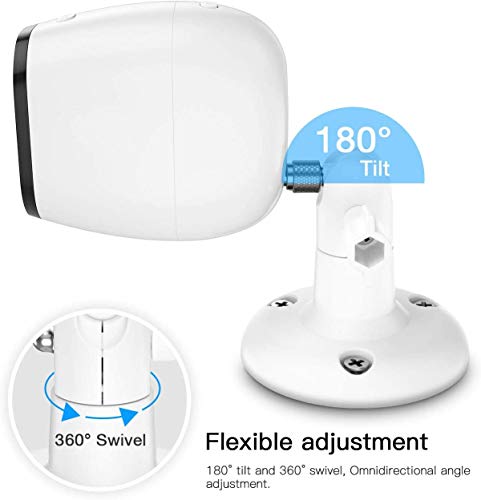 Koroao 【Latest Version】 Adjustable Indoor/Outdoor Wall Mount for Arlo Essential/XL Gen 2/Pro/2/3/4/Arlo Pro 5s/Ultra/,eufyCam 2C/2C Pro, 2/2 Pro, 3C/S300, 3/S330,Wyze Cam Pan/V3 Camera (2Pack, White) - Image 4