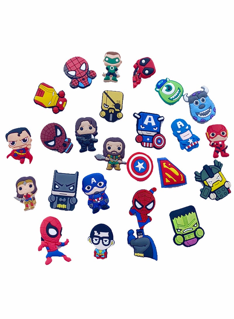 KASTWAVE Shoe Decoration Charms 25 Pcs Super Hero Shoe Charm for Crocs Charm for Hole Hole Shoe Buckle Party Favors ​Mini Charm Bracelet Wristband Decoration for Men Women Kid - Image 3