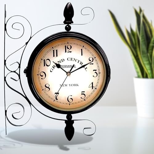 Killer's Instinct Outdoors Killers Instinct Outdoors Vintage Double Sided Vintage Industrial Wall Clock for Outdoor Decorative Wall Art Antique Decor Office Clocks Silent Kitchen Watches Steampunk 