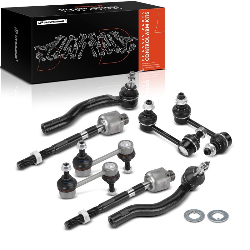 APremium Set of 8 Front  Rear Sway Bar Link Front Inner Outer Tie Rod End Compatible with Mazda CX9 2007 2008 2009 2010 2011 2012 2013