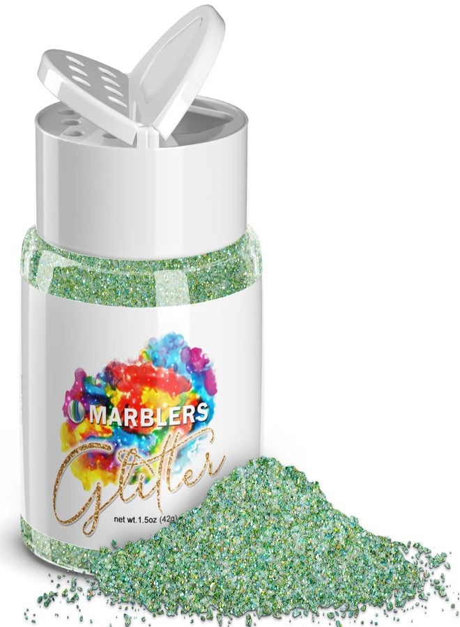 MARBLERS Holographic Glitter [Unicorn Green] 1.5oz (42g) | Fine | Non-Toxic, Vegan, Cruelty-Free | Face, Body, Eyeshadow, Hair, Festival, Party Makeup | Nail Art, Polish | Resin, Tumbler, Slime, Craft - Image 1