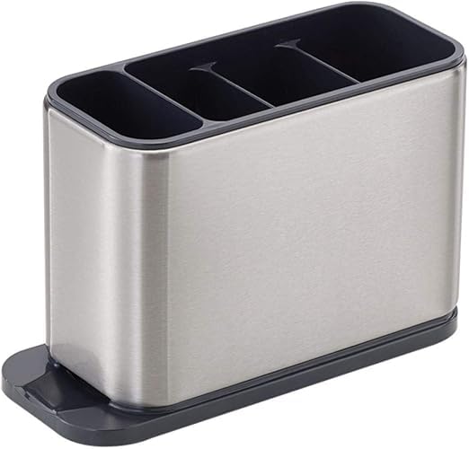 AADIVY AADIVY Stainless Steel Kitchen Sink Cutlery Holder 4Compartment Flatware Organizer Utensil Caddy for Countertop Multifunctional Sponge Chopstick Storage Rack  - Image 2