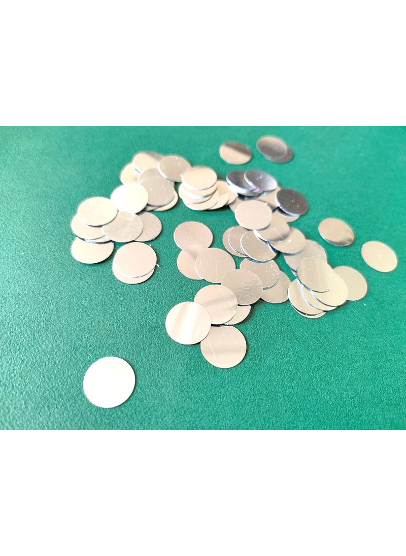 Teraiya's Teraiyas Silver Sequins for Crafts DIY Sewing EmbellishmentsChaniyaCholiDesigner DressesDecorative Things Etc Without Hole for Sticking 14c m 500 pcs  - Image 1