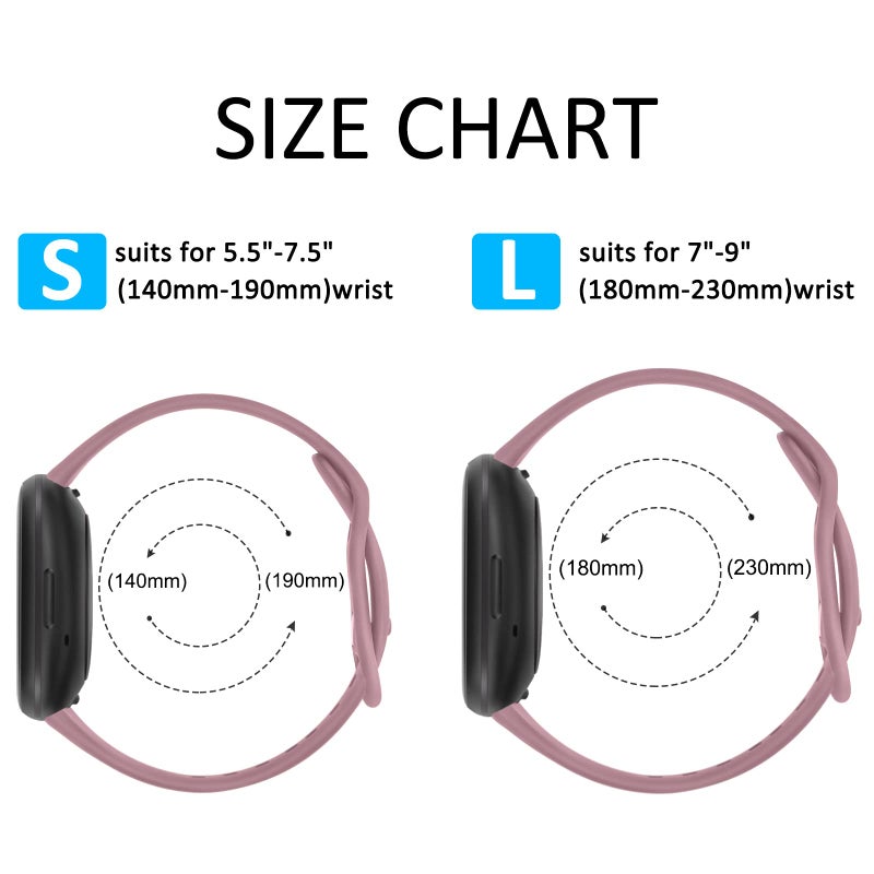 AK 3 PACK Sport Band Compatible with Fitbit Sense 2 / Versa 4, Classic Soft Straps for Fitbit Sense / Versa 3 Smart Watch (Small, Starlight/Milk Tea/Smoke Violet) - Image 3