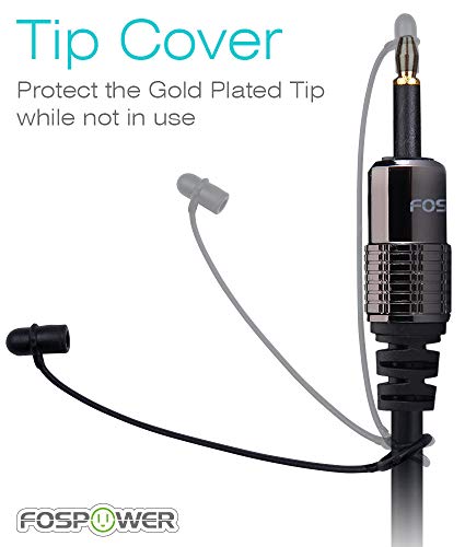 FosPower 24K Gold Plated Toslink to Mini Toslink Digital Fiber Optical S/PDIF Audio Cable with Metal Connectors & Strain-Relief PVC Jacket - 3ft - Image 5
