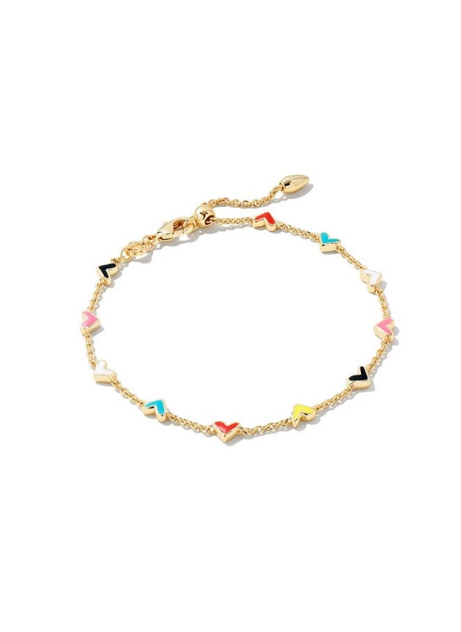 Kendra Scott Kendra Scott Haven Heart Gold Chain Bracelet in Multi Mix, Fashion Jewelry For Women  - Image 1