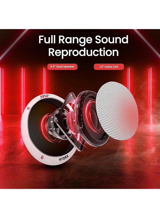 Pyle 6-1/2-Inch Dual Cone Marine Speakers Accessory Plmr605W - Image 5