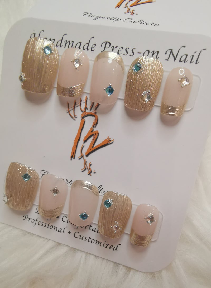 بينزو بيوتي بينزو جمال الأظافر اليدوية ، 10 قطعة ، مسمار الفن ، الاكريليك الأظافر ، الأظافر وهمية ، مجموعة فاخرة ، ديلوكس مسمار الفن ، اكسسوارات جديدة ، عرس الأظافر ، الأظافر الطرف . - Image 3