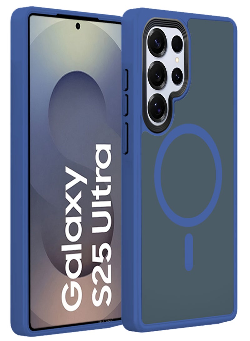 CATANES (for Samsung Galaxy S25 Ultra) Magnetic Slim Protective Case with Wireless Charging Support - Dark Blue - Image 1