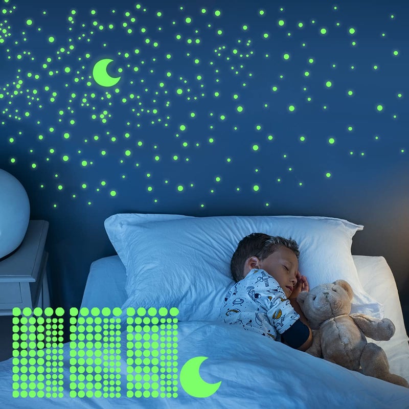 Glow Dots Star and MoonGlow in The Dark Stars Wall Stickers 252 Dots in 3 Sizes for CeilingWallsPerfect for Kids Birthday Gift Beautiful Wall Decals for Any Room Bright and Realistic