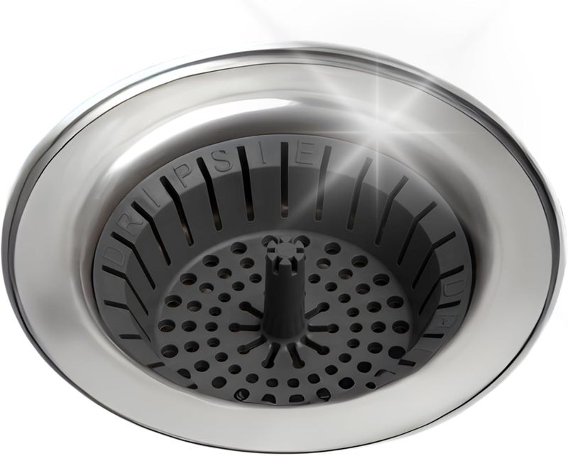 Dripsie Kitchen Sink Strainer 3.25" - Anti-Clog Food Catcher, Flexible Drain Basket, Dishwasher Safe, Standard Fit, Made in USA (1-Pack Gray) - Image 1