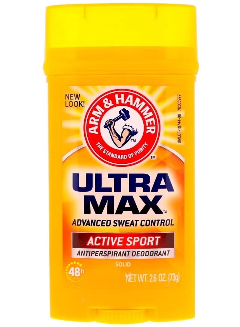 مزيل عرق آرم آند هامر أكتيف سبورت (Arm & Hammer Active Sport) - قالب 73 جم - حماية طويلة الأمد مدعومة ببيكنج صودا الطبيعية