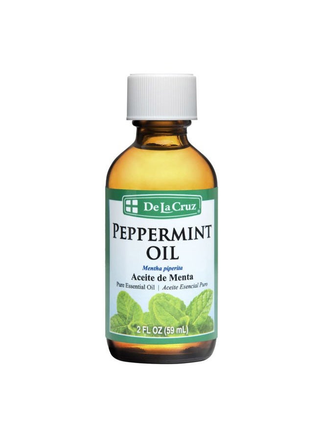 De La Cruz - Peppermint Essential Oil - 100% Peppermint Oil for Aromatherapy - Steam Distilled - 2 Fl OZ - Image 1