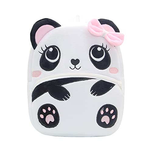 NICE CHOICE Cute Toddler Backpack Toddler Bag Plush Animal Cartoon Mini Travel Bag for Baby Girl Boy 2-6 Years(Cute Panda) - Image 1