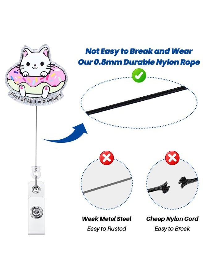 BEZTN Cute Girly Cat Badge Reel, Retractable ID Badge Holder Clip, Funny Nurse Badge Reels, Nursing Student Name Badge Holders, CNA MA Medical Worker Nurse Accessories for Work, Student Nurse Teacher Badge - Image 5