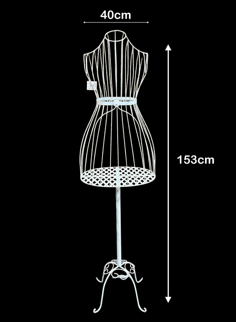 Living Set Of 2 Half Length Iron Female Dress Form Mannequin 40*153 cm - Image 3