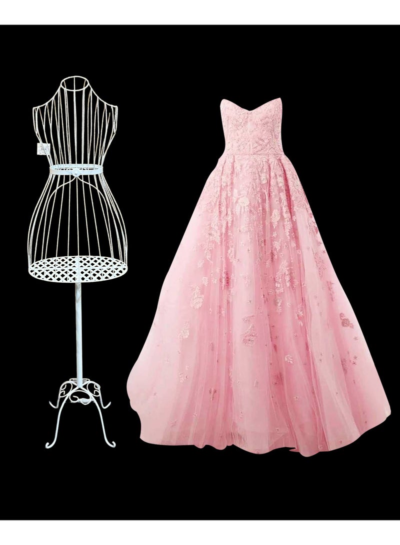 Living Set Of 2 Half Length Iron Female Dress Form Mannequin 40*153 cm - Image 4