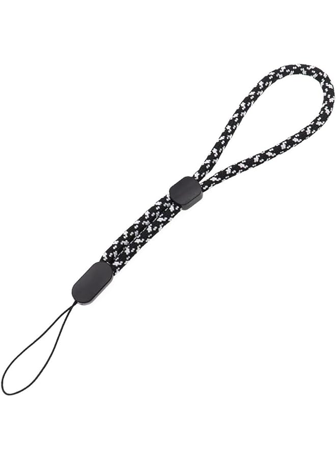 erorex Wrist Striped Nylon Cord For Mobile 7.5 Inch Holder For Mobile Phones Wireless Speaker Devices Keys Business Card Usb Flash Or Any Mini Portable Devices Black And White  - Image 1