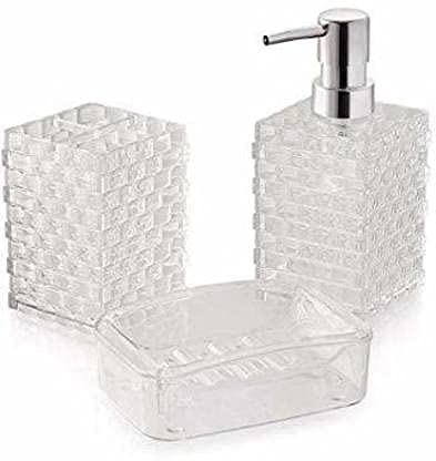 SBA PRIME sbaprime Bathroom Set of Liquid Soap Dispenser Soap Dish Toothbrush Holder for Bathroom Multicolor Colour May Vary - Image 1