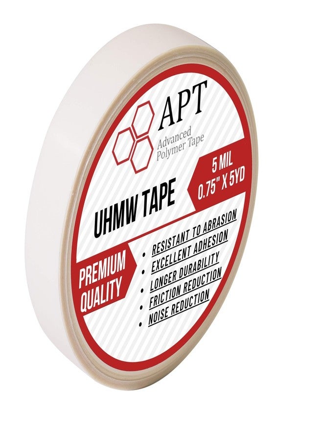 APT Advanced Polymer Tape شريط بولي إيثيلين فائق الوزن الجزيئي (UHMW) من شركة APT، مقاوم للتآكل والصدمات، لحماية الأسطح وتقليل الاحتكاك والضوضاء عند تبطين الأسطح المنزلقة. (0.75 بوصة × 5 ياردات، 5 مل UHMW) - Image 1