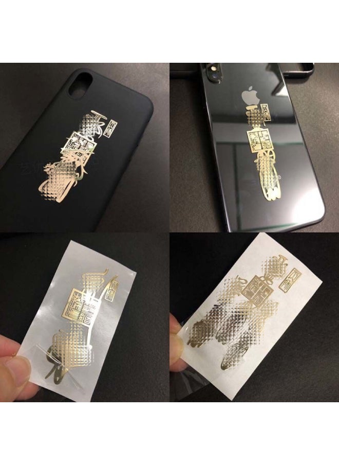 Generic - Fu Mantang See Fu Must Be Lucky 24K Gold-plated Mobile Phone Sticker Eight-way Lucky Metal Sticker Peace Amulet Gathering Fortune-Specifications Support Image Upload:277 ] - Image 1