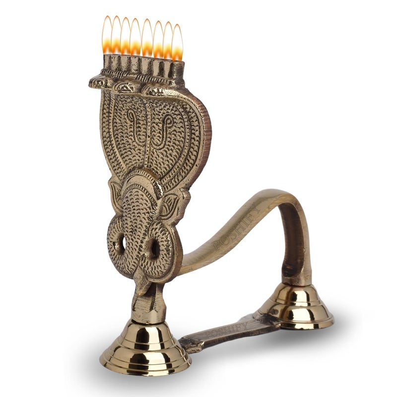 POSHIFY Naag Diya Aarti Exquisite SerpentShaped Puja Aarti for Spiritual Growth Meditation Luxury Home Decor - Image 1