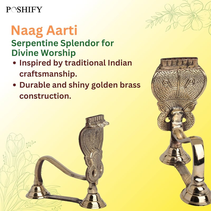 POSHIFY Naag Diya Aarti Exquisite SerpentShaped Puja Aarti for Spiritual Growth Meditation Luxury Home Decor - Image 3