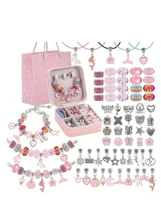 68PCS Charm Bracelet Making Kit for Girls – DIY Jewelry Kit with Snake Chain Bracelets, Charms & Gift Box – Perfect Birthday, Christmas, Ramadan & Eid Gift for Kids Ages 6-12 (Pink) - pzsku/Z248CF11DFE3E423F8DAAZ/45/1748950087/d6f1a2ee-7a5f-4027-b340-cca44d58bc4d