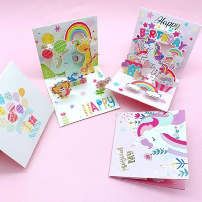 Unicorn Pop Up Card, 3 D Unicorn Birthday Card for Girls, Handmade Rainbow Unicorns Greeting Cards Funny Pop Up Greeting cards for Birthday Party Favor Supplies Birthday - Image 5