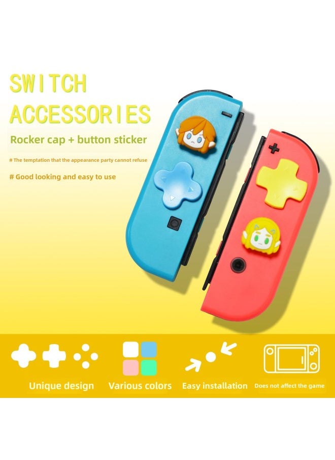 General Suitable For Nintendo Switch Key Stickers NS Direction Keys Color Stickers Joy-con Rocker Cap-Product Color:39  - Image 3