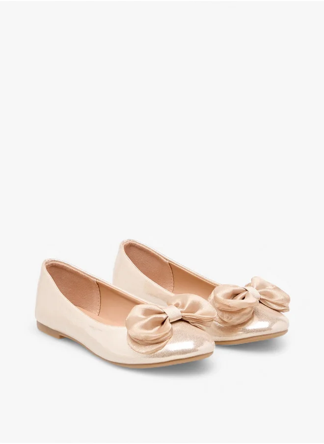 Flora Bella By Shoexpress Girls Bow Accent Slip-On Ballerina Shoes