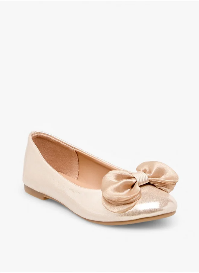 Flora Bella By Shoexpress Girls Bow Accent Slip-On Ballerina Shoes