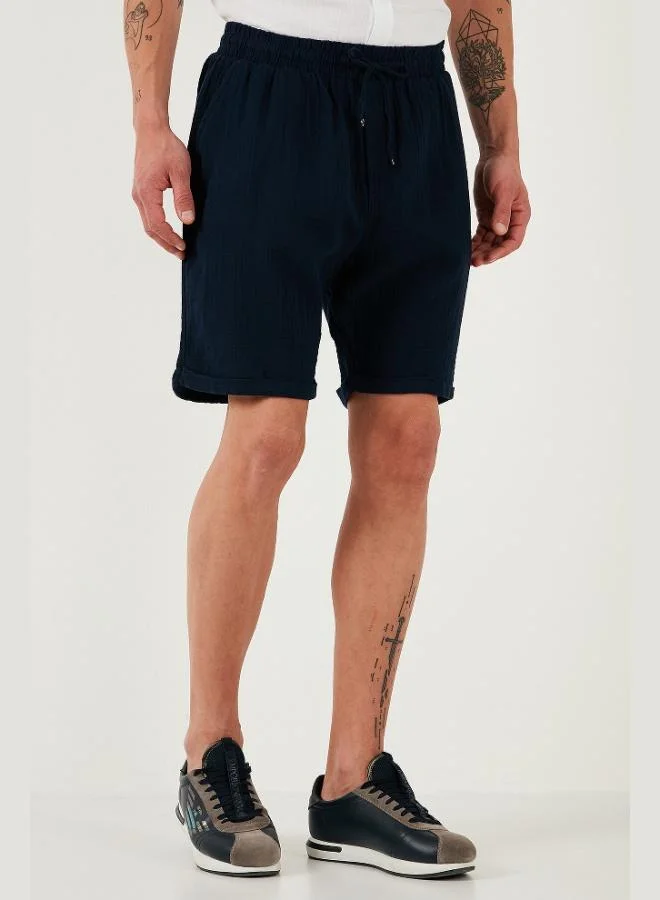 Buratti Buratti 100% Cotton Regular Fit Normal Waist Muslin Short Men's SHORT CF25S657802