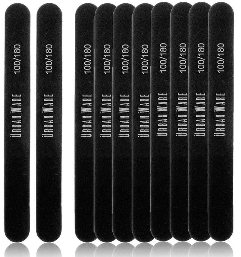 Foamily Professional Nail Files 10 Pack Double Sided 100180 Grit Washable Buffer File 