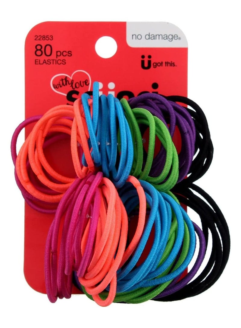 Scunci Girl No Damage Elastics 80 Pieces (Pack of 2) - Image 1