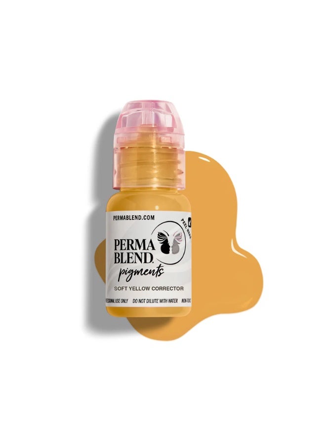 Perma Blend Corrector Pigment – Perma Blend Soft Yellow Corrector 15ml | Professional PMU Color Correction Tattoo Ink for Hyperpigmentation, Dark Spots & Uneven Skin Tone | Vegan, Long-Lasting | SKU: PBSYC1/2 - Image 1