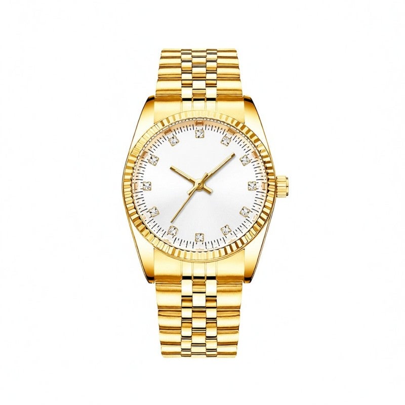 Chenxi Analog Watch for Women Gold White Bracelet Watch - Quartz Movement Luminous Pointer Display - Stainless Steel Caseback 3ATM Waterproof Wrist Watch for Daily Wear - Image 3