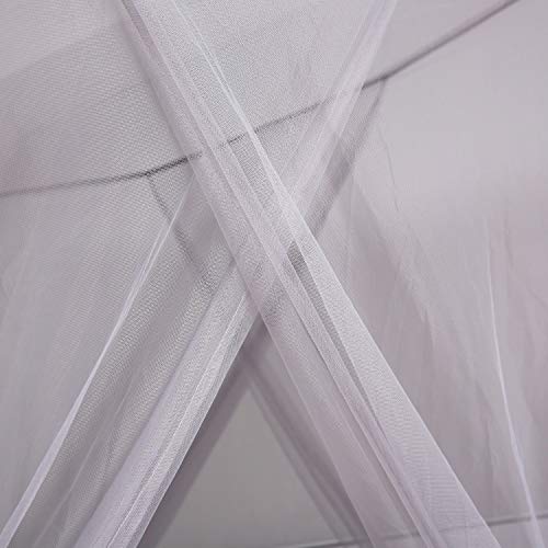 Mengersi 4 Corner Post Elegant Canopy Bed Curtains for Full Queen King Bed,Mosquito Net Suitable for Indoor Outdoor Net(Gray, L87xW79xH98 inch) - Image 3