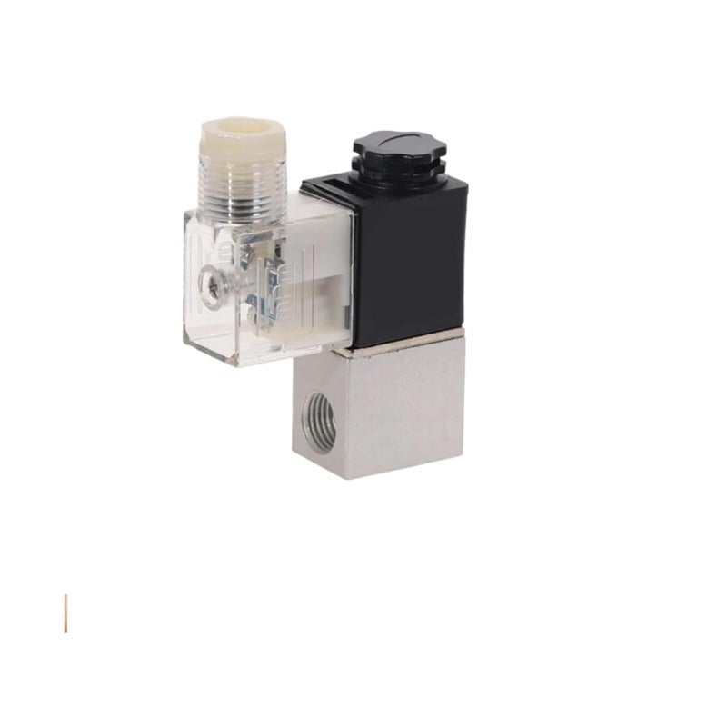 2V025 08 DC 12V 1 4 بوصة 2 موضع صمام هوائي كهرومغناطيسي مغلق عادة تركيب سريع - Image 4